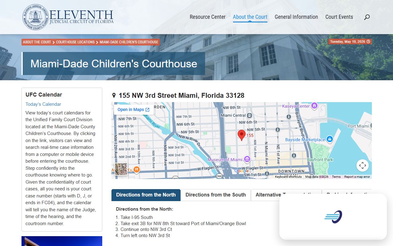 Miami-Dade Circuit Court Children's Courthouse page
